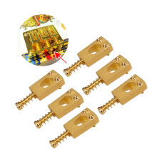 6pcs Brass Guitar Bridge String Saddles for Electric Guitars, Gold/Silver