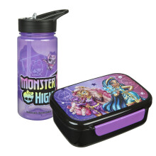 Scooli - Monster High Children's Tableware Gift Set - Set Consisting of Lunch Box and Water Bottle - Ideal for School or Nursery - from 4 Years - Made