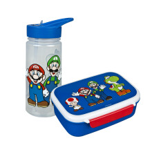Scooli - Super Mario Children's Crockery Gift Set - Set Consisting of Lunch Box and Water Bottle - Ideal for School or Nursery - from 4 Years - Made