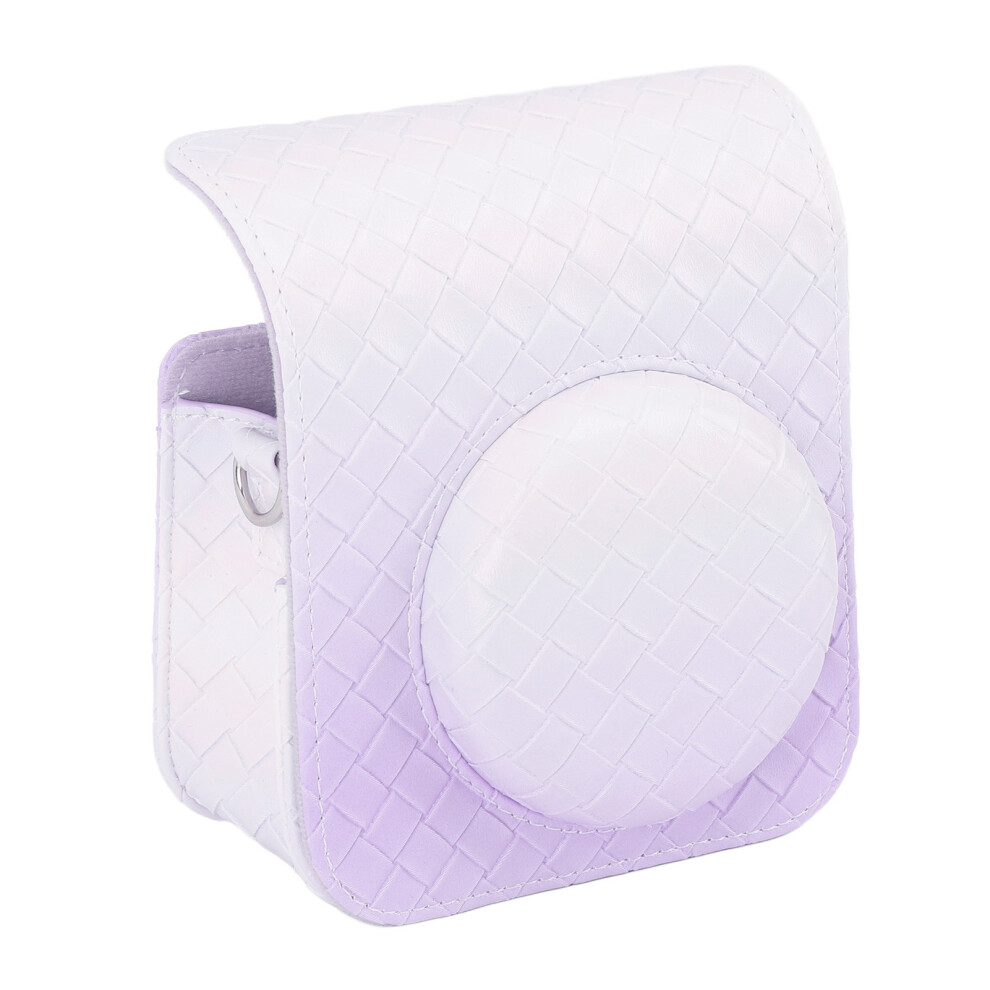 Instant Camera Bag Pu Leather Rain Proof Soft Camera Protective Case With Shoulder Strap Compatible With Fujifilm Instax Mini 12 Purple 3109405945279