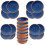 Rustic Swirl Indigo Melamine Outdoor Dining Set (24) 1
