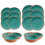 Rustic Swirl Turquoise Melamine Outdoor Dining Set (18) 1