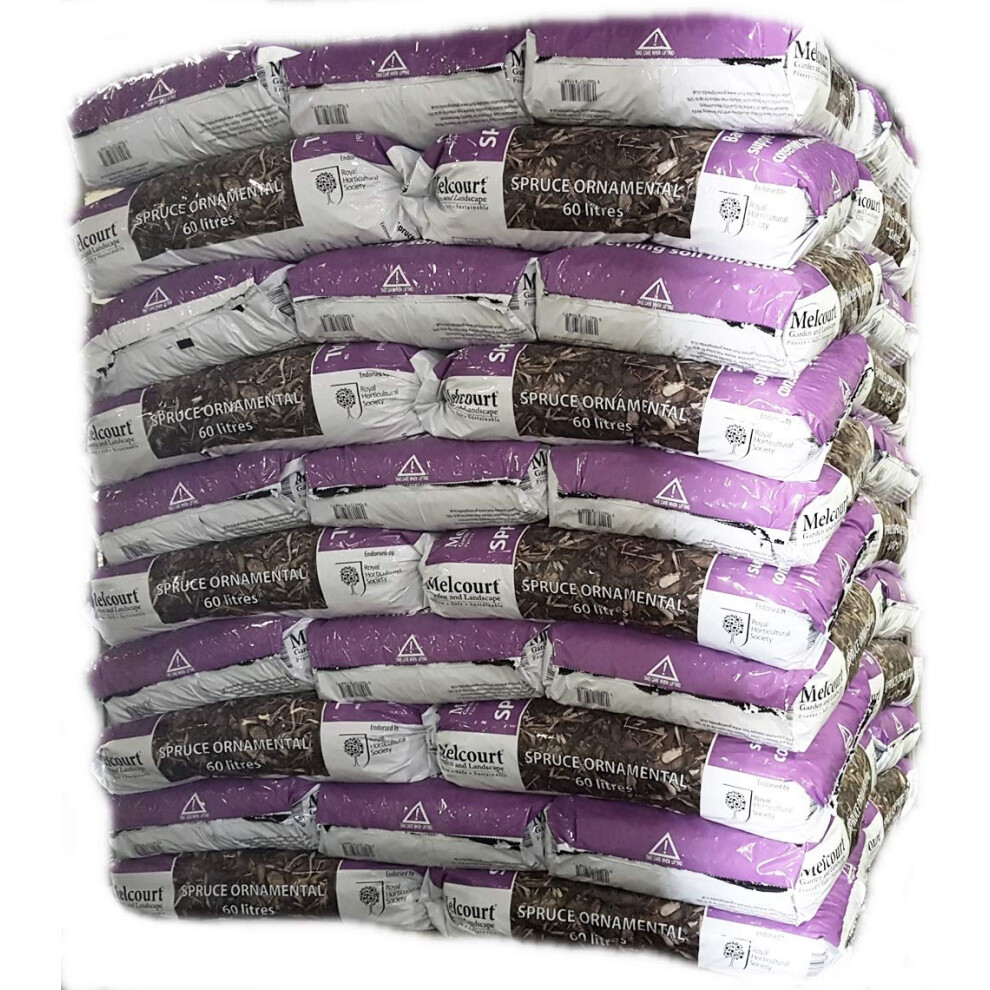 Melcourt Melcourts Spruce Ornamanetal Bark Mulch - New 60L Pack Size!