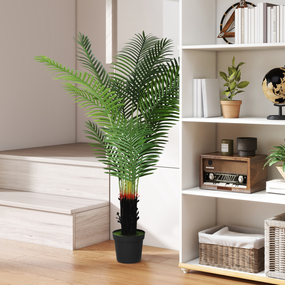 Homcom 150Cm Artificial Areca Palm Tree With Pe Leaves And Flocked Soil