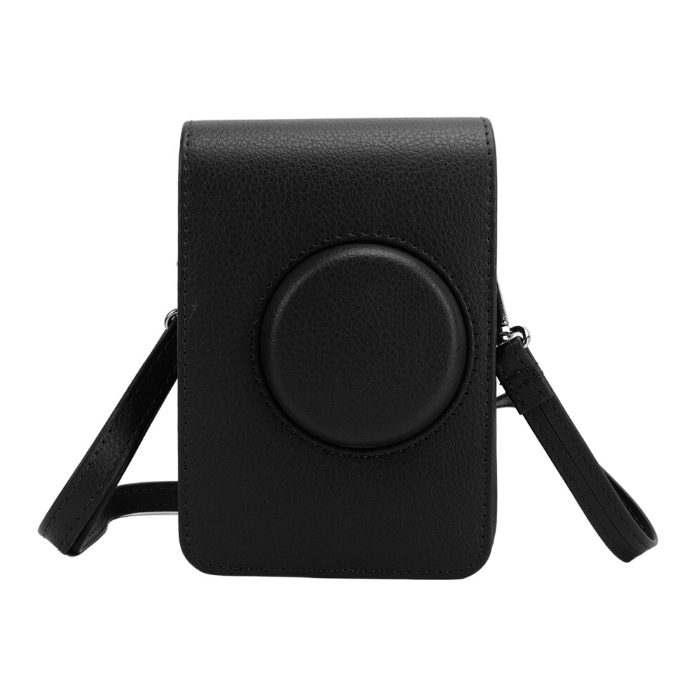 Camera Bag Retro Camera Pouch Case Pu Leather Adjustable Strap Soft Liner Camera Protection Case Compatible With Mini Evo Black 3617586779311