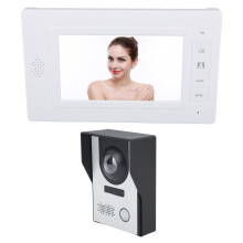 Intercom Video Doorbell System Color Video Monitor Kit 2 Way Intercom 3 Way Unlock Night Vision for Home Apartment Office 100‑240V US Plug