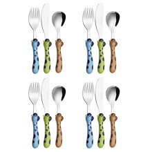 EXZACT Children's Cutlery Stainless Steel 12pcs/ Kids Cutlery/Toddler Flatware - 4 x Forks, 4 x Dinner Knives, 4 x Spoons - BPA Free - Dishwasher Safe