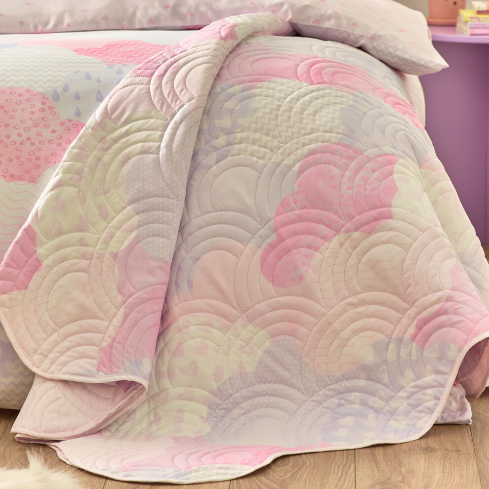 Catherine Lansfield Pink Kids Soft As A Cloud Reversible Bedspread - Image 4