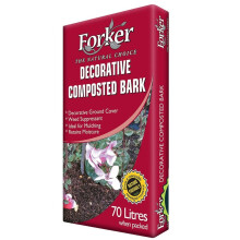 Forkers Decorative Decorative Composted Bark (70 Litres) Produced from sustainable Irish forestry. Weed suppressing. Improve Soil Health.