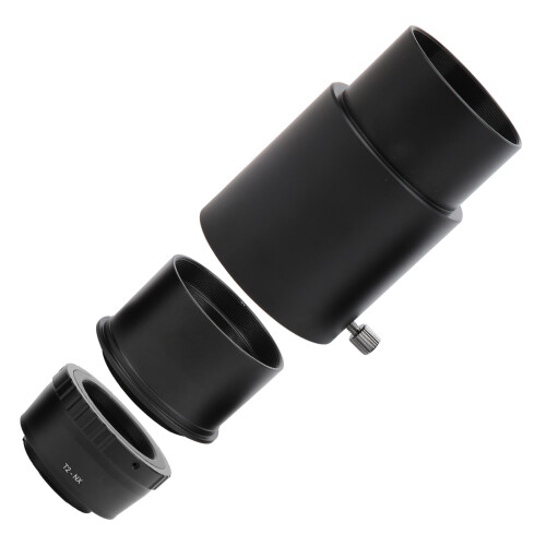 Tubo de extensão para ocular de 2 polegadas (60 mm) para telescópio astronômico e conjunto de anéis adaptadores compatível com T2-NX. 2
