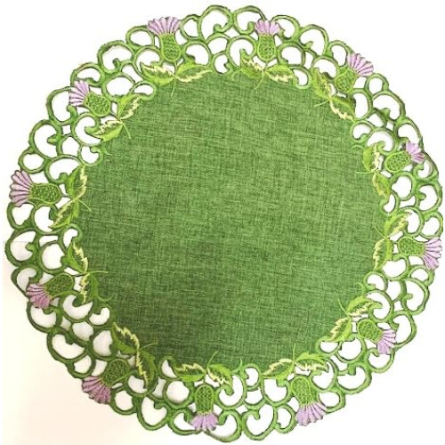 Doilie (large) in a Balmoral Thistle Design (Green)