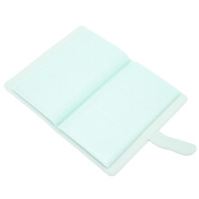Mini-fotoalbum van PU-leer met 3 inch (7,6 cm) en 108 vakjes, geschikt voor bioscoopkaartjes en visitekaartjes, mintgroen.