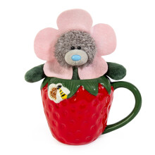 Me to You Tatty Teddy Hand-Painted Ceramic Strawberry Mug and Plush Bear Gift Set, Red