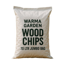 Warma 70L Large Bag Garden Woodchips - Kiln Dried Wood Chippings - For Mulching Yard Landscaping Pathways Soil Protection Weed Control Kids &