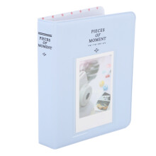 Fotoalbum met 64 vakken, draagbaar, 3 inch (7,6 cm) PU-leren kaarthouder, compatibel met Mini 12, 11 en 9 inch (1,54 m²), blauw.