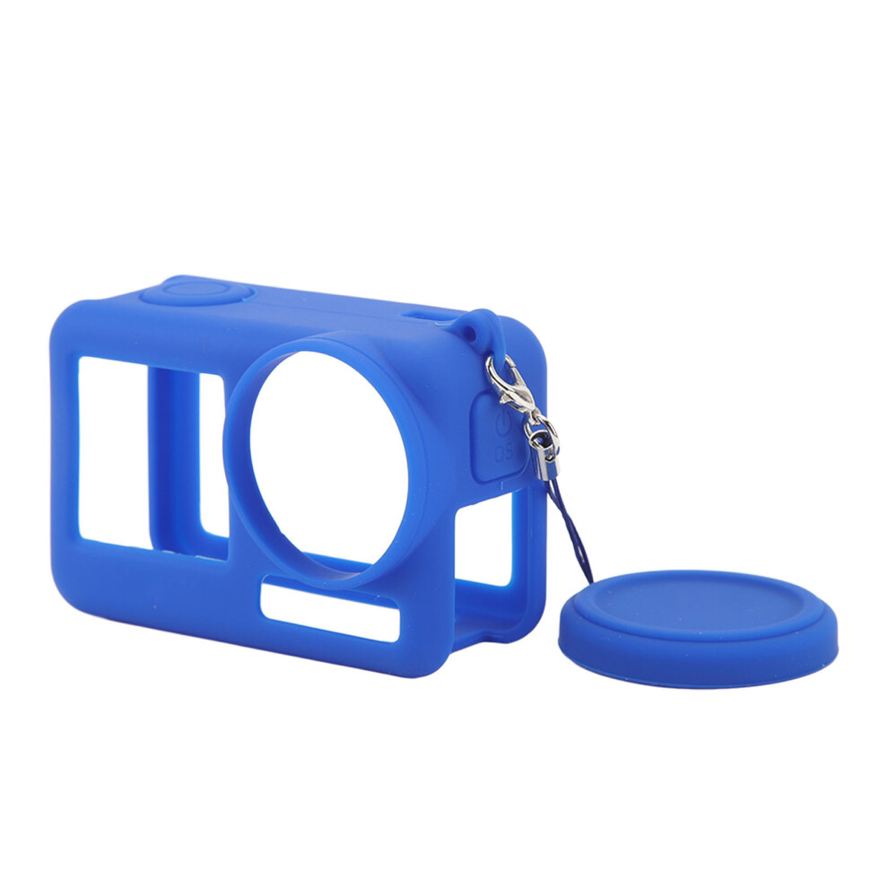 Silicone Case Compatible With Dji Osmo Action 4 3 Action Camera Soft Protective Silicone Case Sleeve With Neck Strap Lanyard Blue 3678293413608