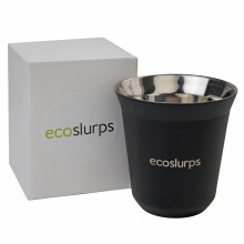 EcoSlurps Espresso Coffee Cups British Designed Coffee Gift no Handle Double wall Insulated Stainless Steel Coffee Cup Made from Recycled Steel. Bean