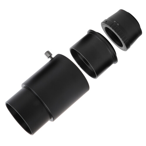 Tubo de extensão para ocular de 2 polegadas (60 mm) para telescópio astronômico e conjunto de anéis adaptadores T2-N1. 2
