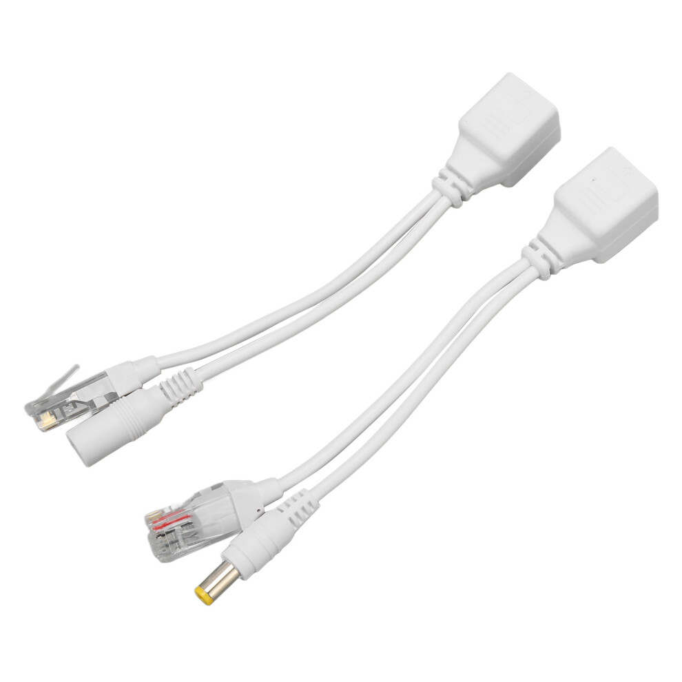 12V Poe Splitter Adapter Stable Easy To Install Plug And Play Waterproof Poe Splitter Adapter Male Female Compatible With Ip Camera White 3217053832367