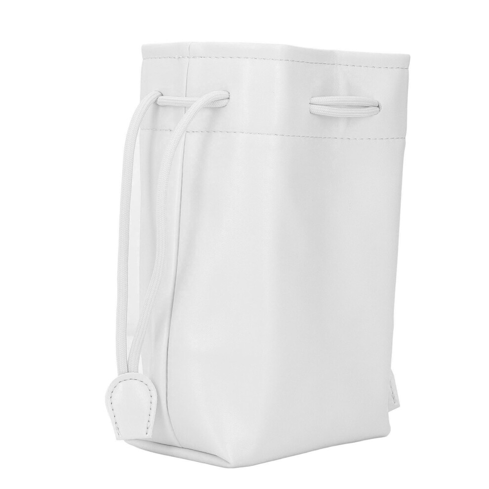 Pu Leather Drawstring Pouch Bag Portable Waterproof Universal Instant Camera Film Printer Storage Organizer White 3834368180442