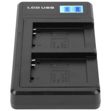 Draagbare camera-acculader compatibel met NB-6L USB-camera-dubbellader met LCD-display