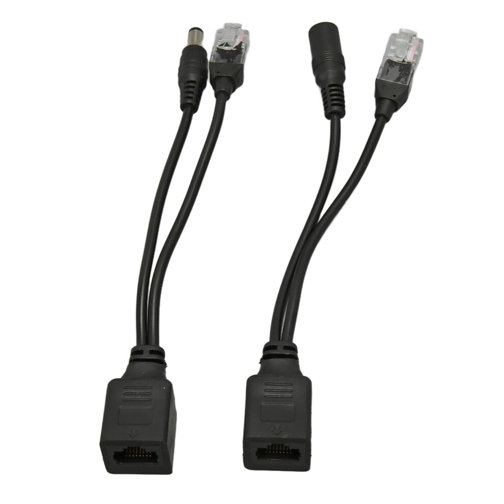 12V Poe Splitter Adapter Stable Easy To Install Plug And Play Waterproof Poe Splitter Adapter Male Female Compatible With Ip Camera Black 3903082678839