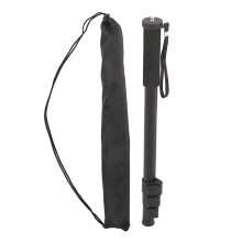 Monopé para câmera SLR em liga de alumínio com haste telescópica de 4 seções, compatível com microfone para fotografia.
