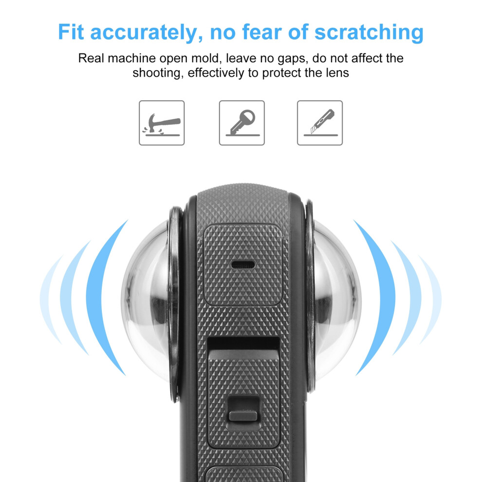 2Pieces Panoramic Camera Lens Guards Lens Protective Cover Lens Protector Compatible With Insta360 X3 Camera 3774292913313