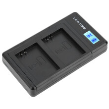 Draagbare camera-acculader compatibel met LPE12 USB-camera, dubbele oplader met LCD-scherm.
