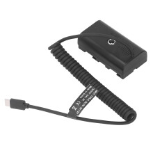 Type C naar NP F970 F750 F570 F550 dummybatterij snellaadcircuitbeveiliging veerkabel continue stroomadapter voor cameramonitor invullicht