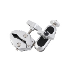 Camerahouder met klembevestiging, fietsstuuradapter, aluminiumlegering, draagvermogen 1,5 kg, met 360 draaibare kogelkop.