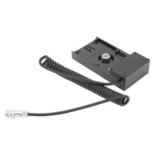 Voedingsadapter met veerklem, compatibel met Sony NPF970/750/F550-batterijen.