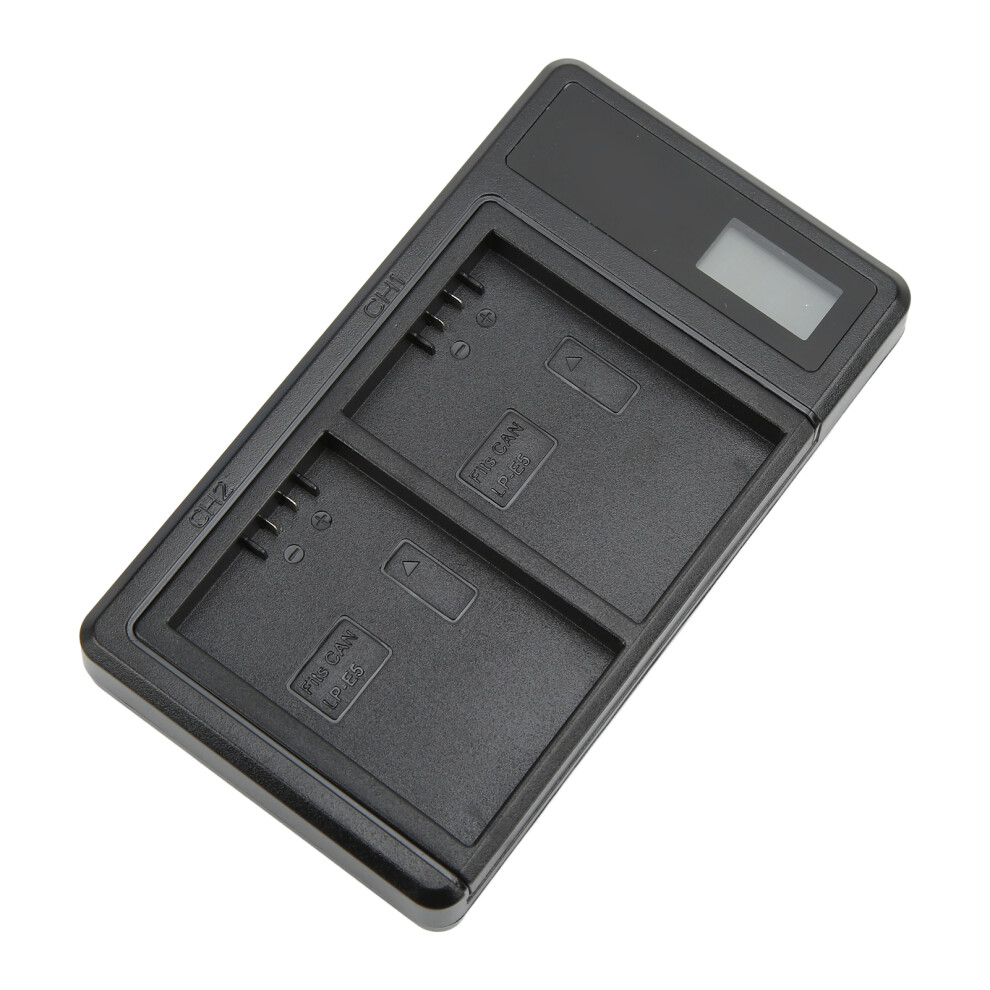 Dual Battery Charger Smart Lcd Display Dual Usb Charger Compatible With Lp E5 Battery Camera Accessories 3628097274790