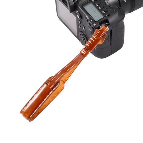 Alça de pulso em couro PU para câmera, compatível com câmeras SLR (marrom) 2