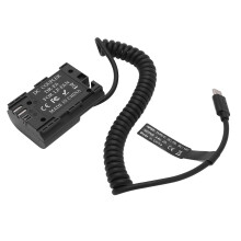 Type C LPE6 volledig gedecodeerde dummybatterij DC-koppeling voedingsadapter compatibel met 5D4 6D2 7D camera
