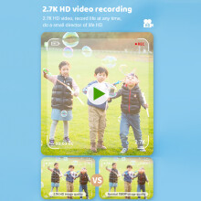 2.7K Kids Digital Camera 36MP HD with LED Light 2.4-inch IPS Screen for Boys Girls Age 3-12 Birthday Festival Gift