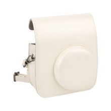 Hoesje van PU-leer met verstelbare schouderband, geschikt voor Instax Mini 11/9/8, wit.