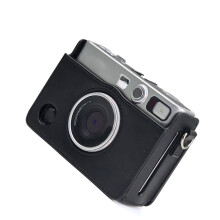 Bolsa retrô em couro PU para câmera digital, estojo para fotografia compatível com Instax Mini, preta.