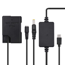 USB Type-C-kabel naar EP-5A dummy-batterij DC-koppeling EN-EL14 voor Nikon D5600 D5500 D5100 D5200 D5300 D3200 D3100 D3300 D3400 D3500 DF P7800 P7700