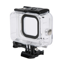 Waterdichte, transparante beschermhoes voor actiecamera's tot 45 meter diepte, compatibel met GoPro Hero9 camera.