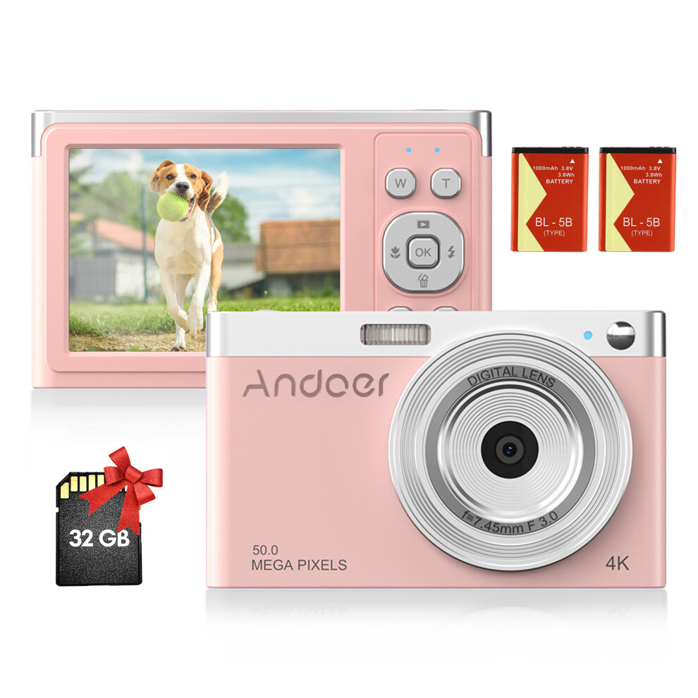 Kids Digital Camera 4K 50Mp Hd Digital Camera 16X Digital Zoom 2.88In Ips Display Auto Focus Compact Digital Camera 3277776645385