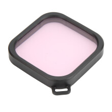 Waterdichte behuizing voor duikfilters, compatibel met Hero 8 en 9 actiecamera's, roze filter.