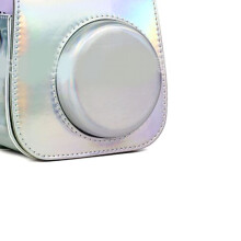 Mini Bolsa para Câmera, Estojo Protetor em Couro PU com Alça, Compatível com Câmera Instantânea Mini 11, Prata