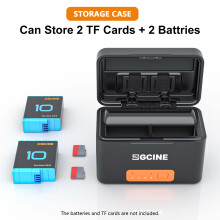ZGCINE PS-G10 mini draagbare sportcamera-accu-oplaadcase 5200mAh draadloze dubbele oplader met Type-C-poort voor GoPro Hero 10 9 8 7 6 5