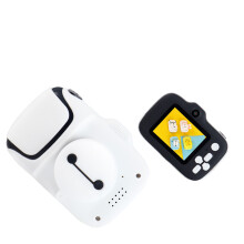 Kindercamera van ABS met cartoonprint, schattige mini MP3-speler, 20MP HD-videocamera, speelgoed, geschikt voor peuters, zwart
