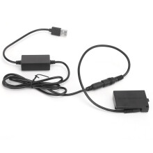 LPE10 Dummy-batterij DC-koppeling voedingsadapter met USB-kabel, compatibel met Canon 1100D, 1200D, 1300D, 1500D en 3000D.