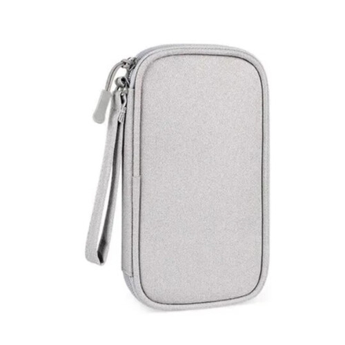 Digital Accessory Storage Bag Small Grey Multi Layers Nylon Electronics Organizer Compatible With Travel 1