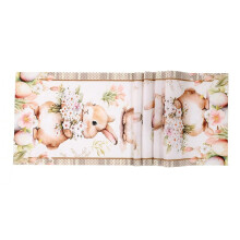 (35cm*180cm, Khaki) Easter Table Runner Bunny Floral Egg Print Table Cover for Kitchen Dining Party Decoration