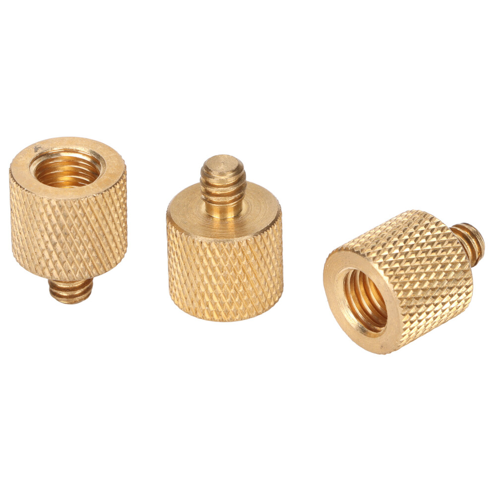 3Pieces Copper 1/4In Male To 3/8In Female Screw Adapter Mic Stand Adapter Compatible With Camera Tripod Microphone Mounts 3013495242142