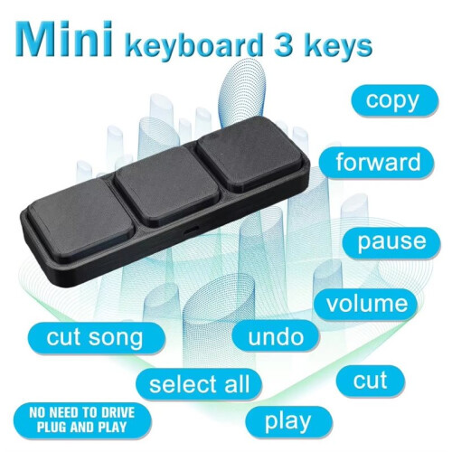 Oversized 3 Keys Custom Keyboard Copy Paste Cut Shortcut Keys Programming Macro  Button Keypad for Programmer 2